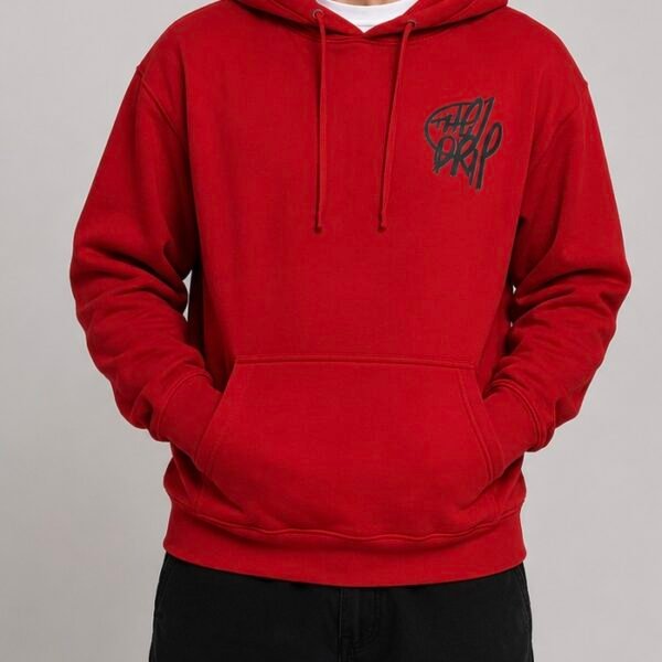 Urban Split Heart Hoodie - Red