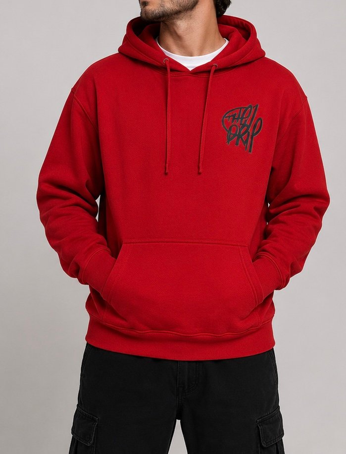Urban Split Heart Hoodie - Red - Imagen 2